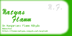 matyas flamm business card